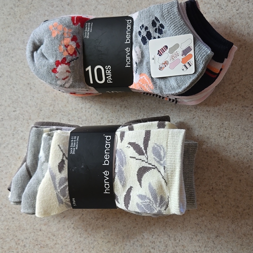 Harve Benard Casual Socks Gray and Cream